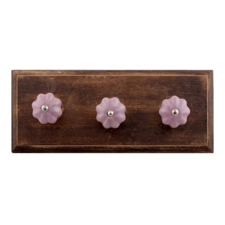 Lavender Medium Ceramic Melon Wooden Hook